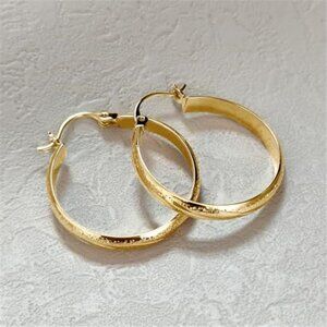 14K Gold Plated Earrings for Women Gold Hoop Earrings for Women Size: 25MM